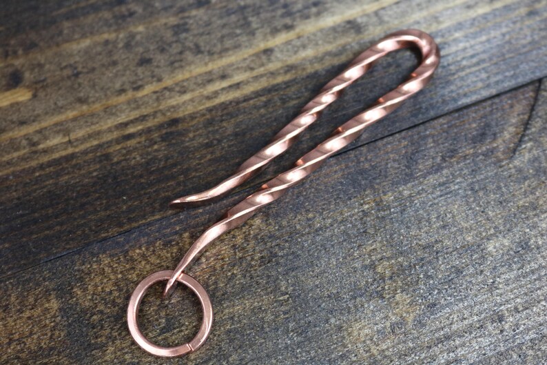 Key Ring Holder Twisted Copper Hook and Split Ring With Etsy