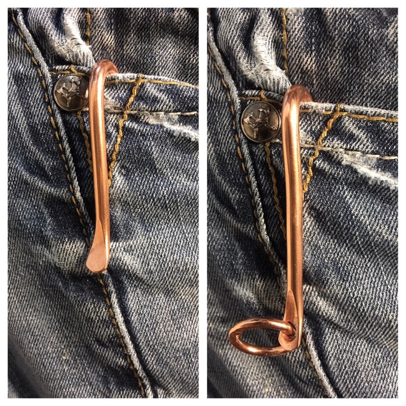 Key Ring Holder Twisted Copper Hook and Split Ring With Etsy