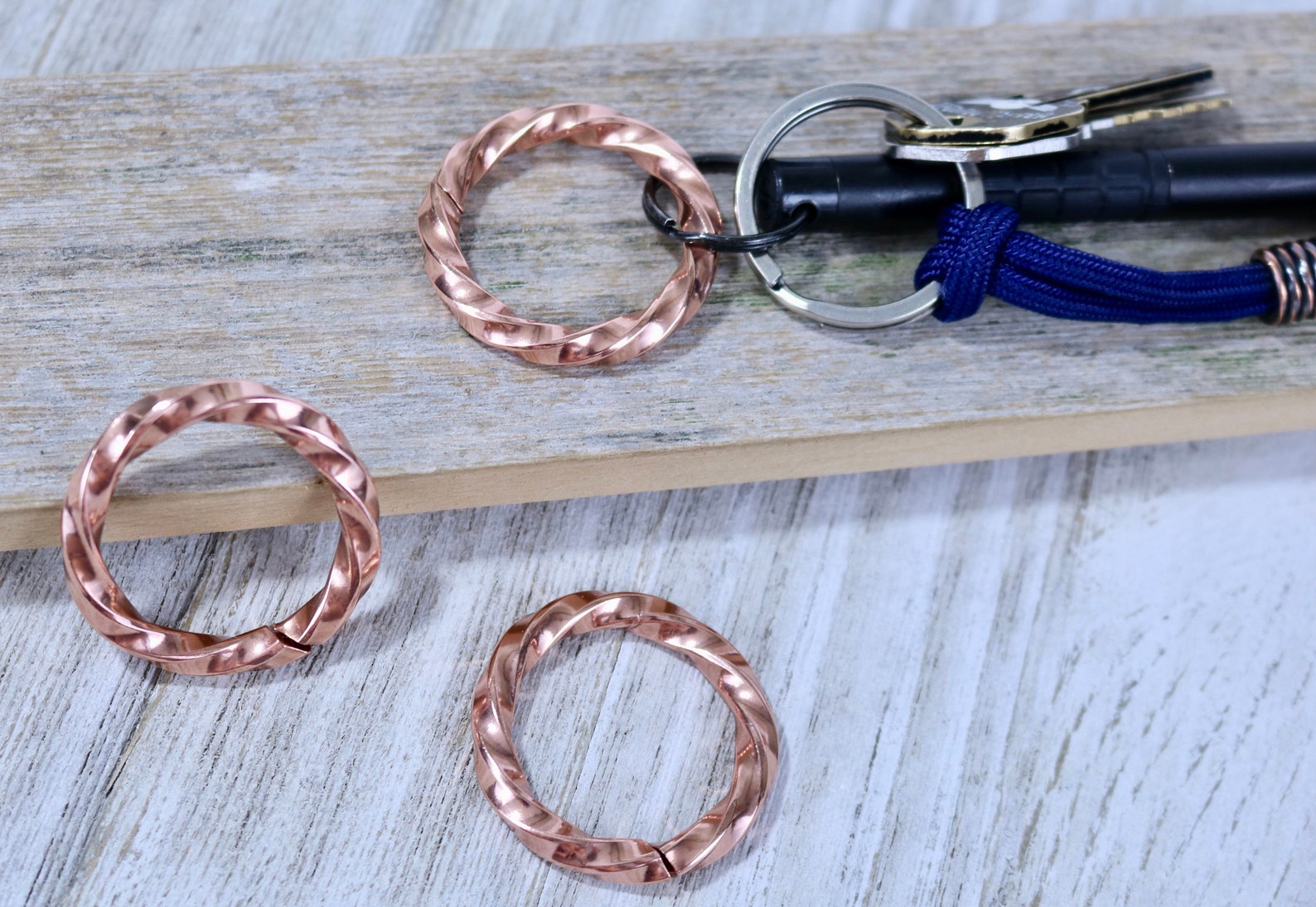 Heavy Twisted Copper Split Ring Every Day Carry EDC With Etsy