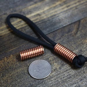 Copper Lanyard Bead, Close Wound Coil with Bright Polished Finish image 7