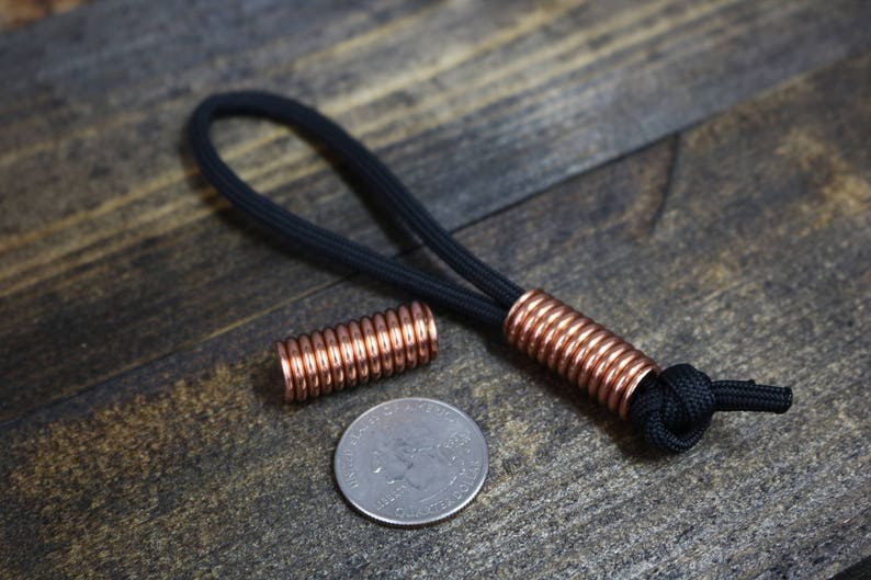 Copper Lanyard Bead, Close Wound Coil with Bright Polished Finish image 7