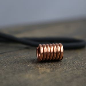Copper Lanyard Bead, Close Wound Coil with Bright Polished Finish image 2