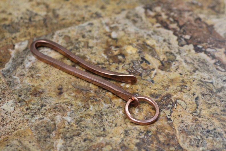 Key Ring Holder Copper Hook and Split Ring With Bright Etsy