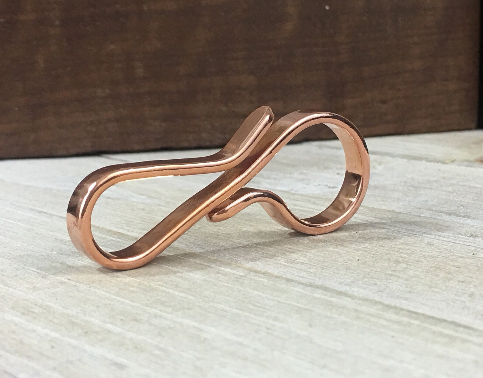 Copper Key Ring With Polished Finish Every Day Carry Etsy