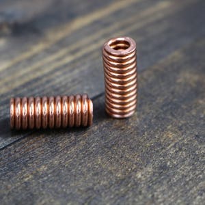 Copper Lanyard Bead, Close Wound Coil with Bright Polished Finish image 6