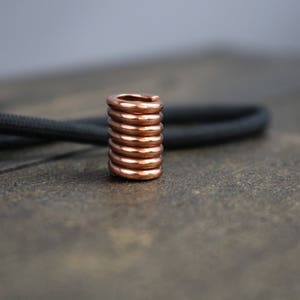 Copper Lanyard Bead, Close Wound Coil with Bright Polished Finish image 5