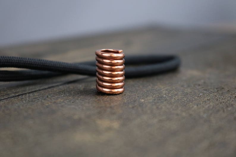 Copper Lanyard Bead, Close Wound Coil with Bright Polished Finish image 5