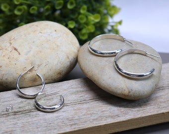 HUNTER Hoop Earrings - Sterling Silver Hoop Earrings
