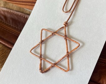Star of David Bookmark Wire Metal Copper Jewish Israel Bar Mitzvah Bat Gift Torah Symbol Menorah Zion Symbol Rosh Hashanah Hanukkah October