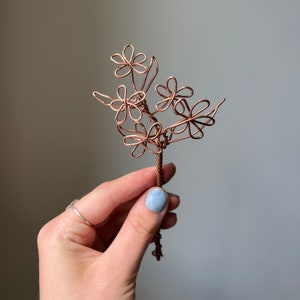 Wire flower Jasmine Custom metal wildflower bouquet faux floral arrangement handmade copper summer decor sprig gift orchid lavend rose tulip