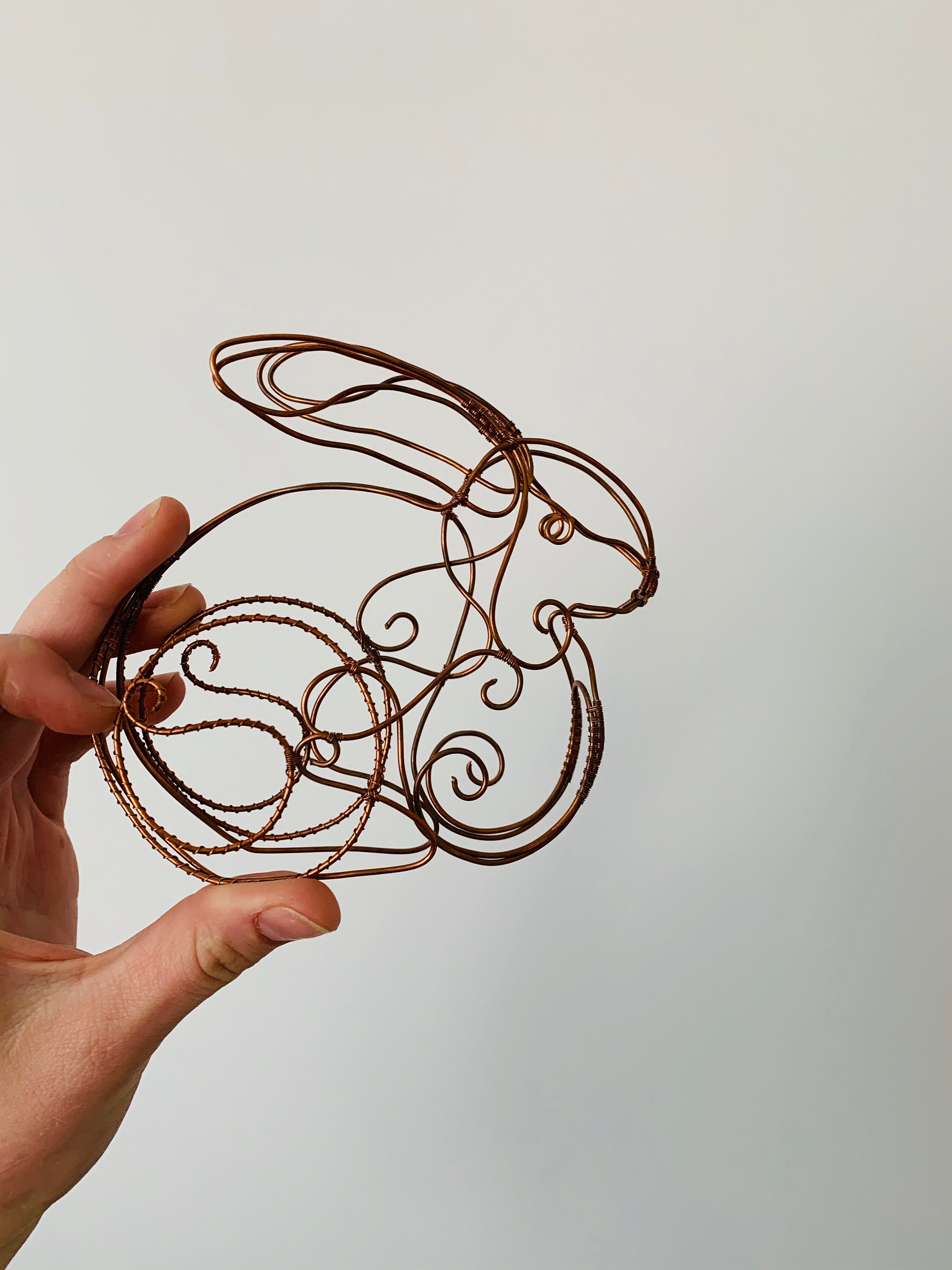Copper Bunny Rabbit Wire metal handmade easter animal Etsy