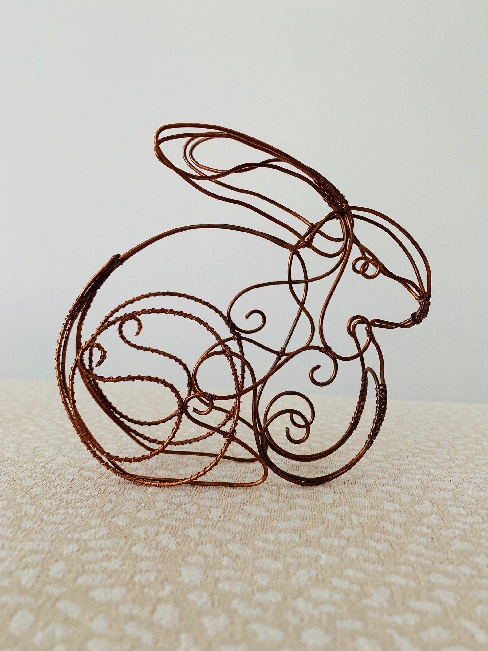 Copper Wire Rabbit Bunny Sculpture Figurine Figure Decor Gift Etsy