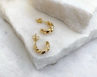 Curved Mini Gold Hoops