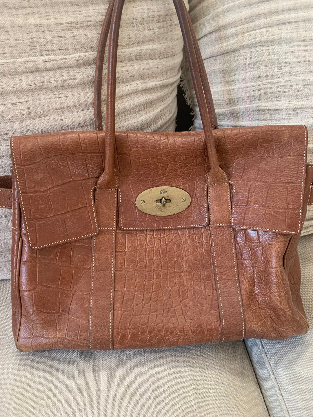 Mulberry bayswater tan croc Clearance