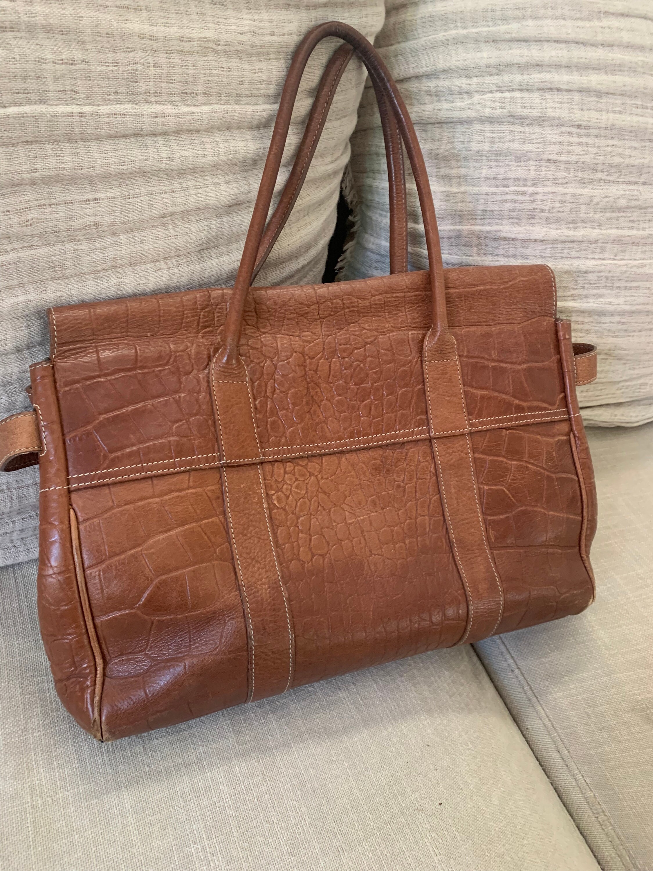 mulberry bayswater brown croc