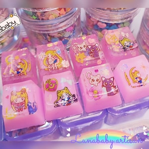 Lunababy.artisan Sailormoon keycaps oem R4 for mechanical keyboard