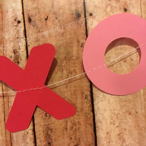 Valentines Sale XO Valentines Decorations Red and Pink Party Decor XOXO Banner X's and O's Garland Valentines Decor Hugs & Kisses Valentines image 2