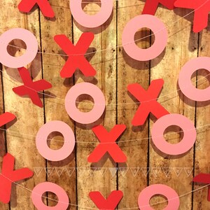 Valentines Sale XO Valentines Decorations Red and Pink Party Decor XOXO Banner X's and O's Garland Valentines Decor Hugs & Kisses Valentines image 5