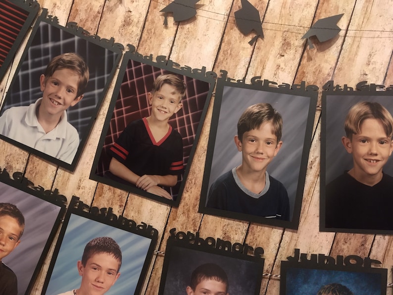 Graduation Photo Banner - Yearly School Photo Display - Block Font image 1