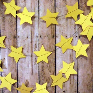 Stars Garland, Yellow Stars Paper Garland, Stars Banner, Graduation Garland, Star Party Decoration, Star Bedroom Decoration, Star Decoration