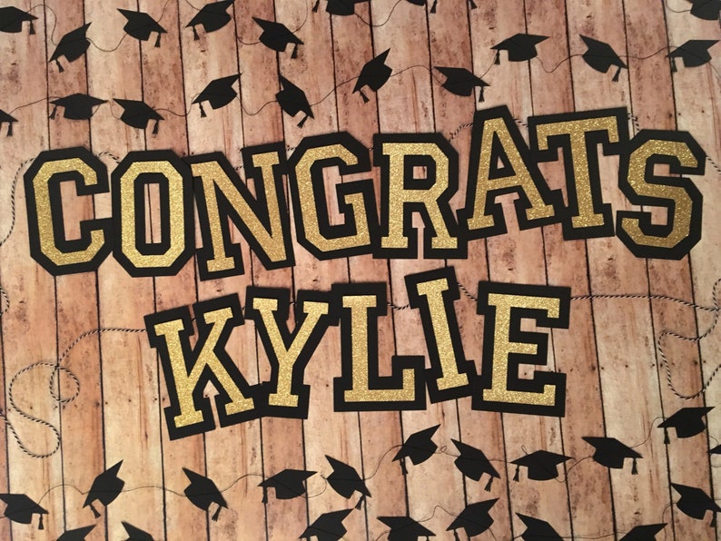 Graduation Banner Congrats Graduate Custom Color Banner Set Etsy