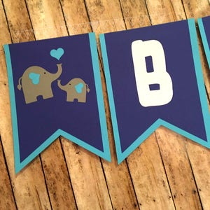 Elephant Baby Shower Banner, Elephant Baby Shower, Elephant Themed Party, Custom Name Banner, Mommy and Baby Elephant,  Mommy To Be Banner