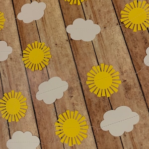 Sunshine Garland, Sun and Cloud Banner, Sunshine Theme Party Decorations, You are my sunshine Baby Shower, sunshine banner, paper garland