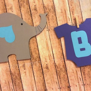 Elephant Baby Shower Banner, Elephant Baby Outfit Banner, Elephant Theme Party, Custom Name Banner, Mommy Baby Elephant,  Mommy To Be Banner