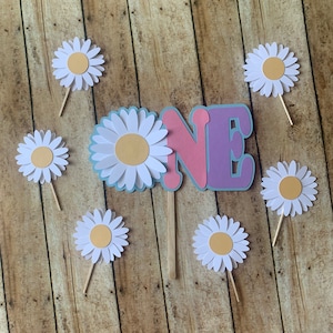 Daisy Cupcake Toppers 70s Party Decor Retro Daisy Cake Topper Smash Cake Decor 70s Toppers Boho Baby Shower Decor Onestock First Birthday