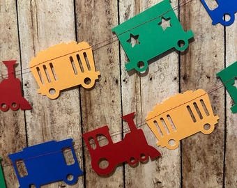 Train Paper Garland - Chugga Chugga Two Two, All Aboard, Birthday Crossing