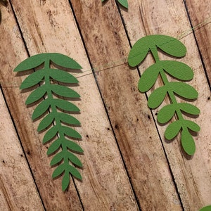 Leaf Paper Garland Fern Banner Plant Theme Party Decorations Botanical Baby Shower Jungle Party Tropical Leaf garland houseplant party image 2