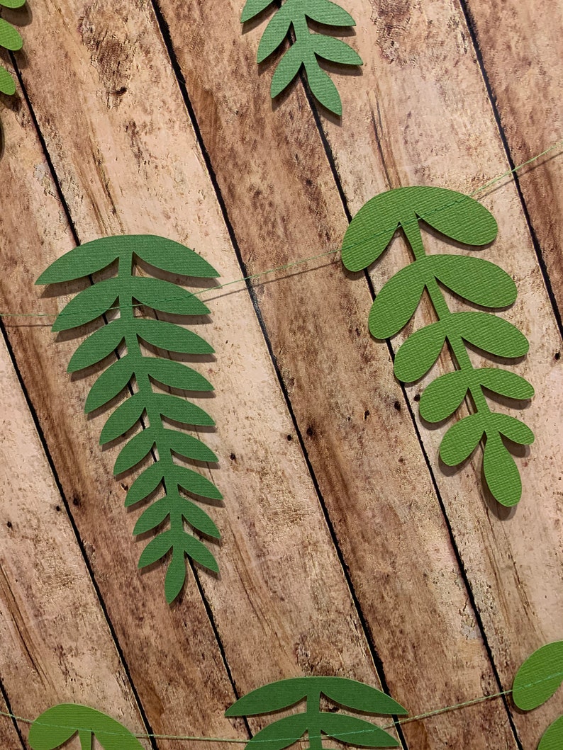 Leaf Paper Garland Fern Banner Plant Theme Party Decorations Botanical Baby Shower Jungle Party Tropical Leaf garland houseplant party image 2