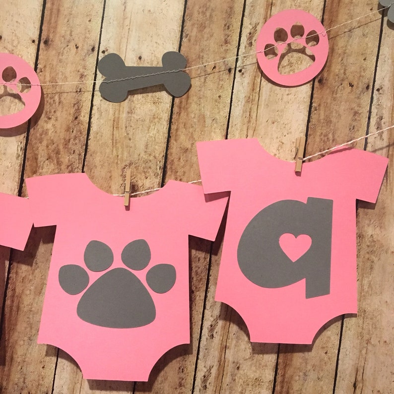 Puppy Baby Shower Decorations Paw Print Baby Shower Banner Etsy