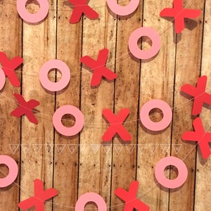 Valentines Sale XO Valentines Decorations Red and Pink Party Decor XOXO Banner X's and O's Garland Valentines Decor Hugs & Kisses Valentines image 3