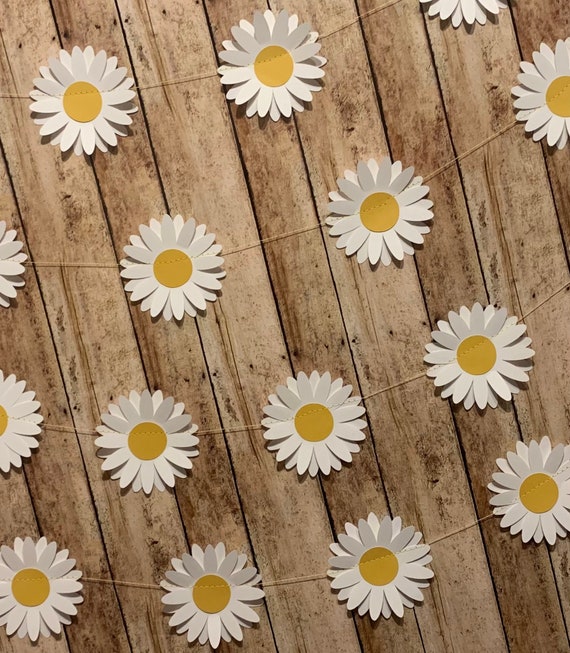 Daisy Party Decor Daisy Banner Daisy Theme Party Decorations Retro 70s  Theme Baby Shower Daisy Flower Theme 3d Paper Flower Groovy 60s Party 