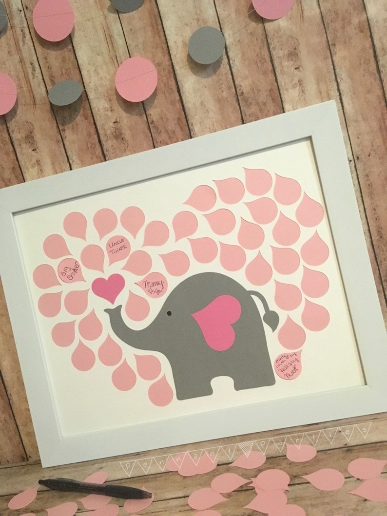 Elephant Baby Shower Guest Book Alternative Elephant Nursery Etsy
