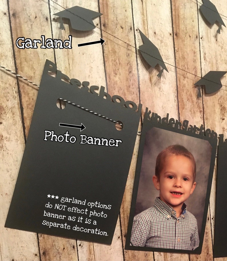 Graduation Photo Banner - Yearly School Photo Display - Block Font image 3
