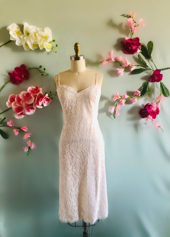 Vintage, handmade lace slip