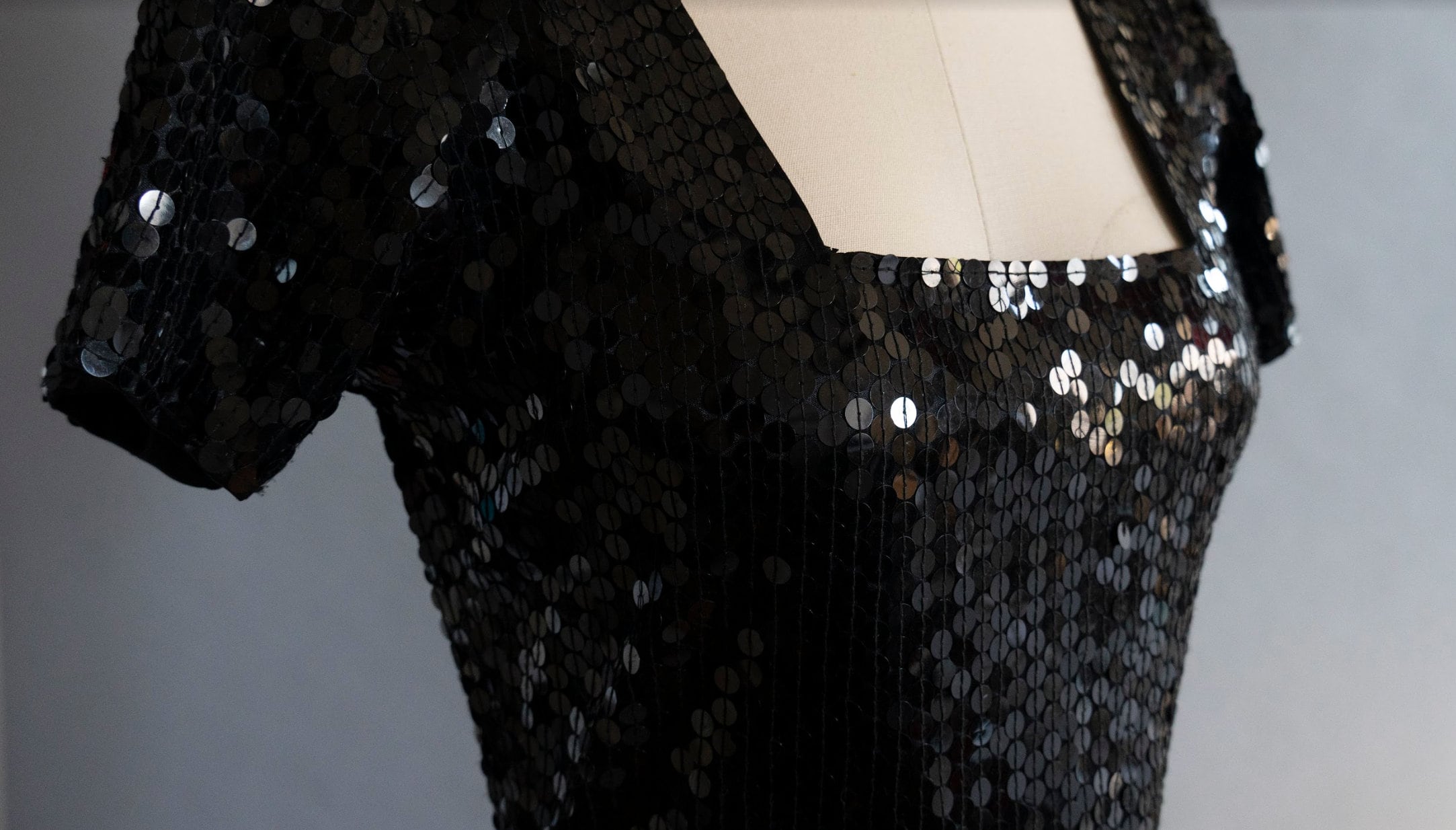 Black Sequin Square-neck Dress - Etsy