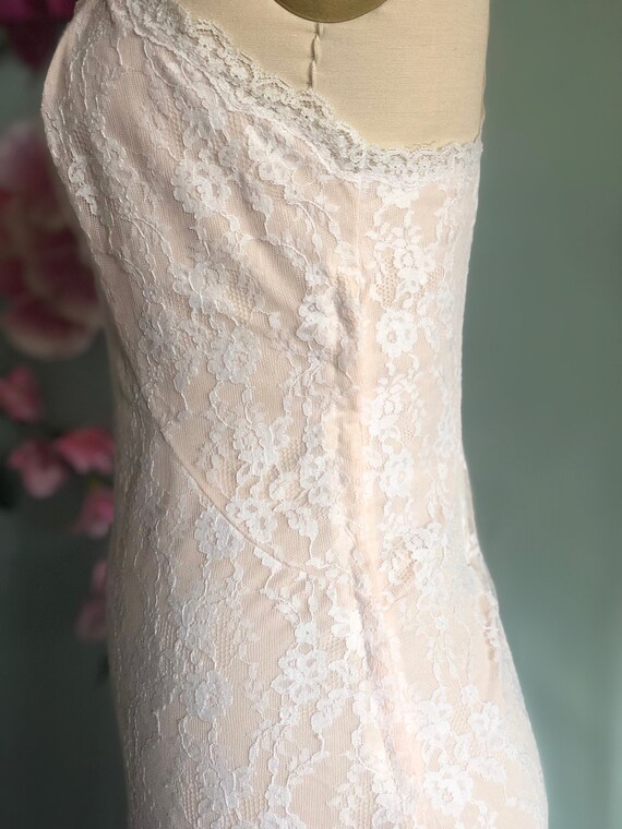 Vintage, handmade lace slip - image 6