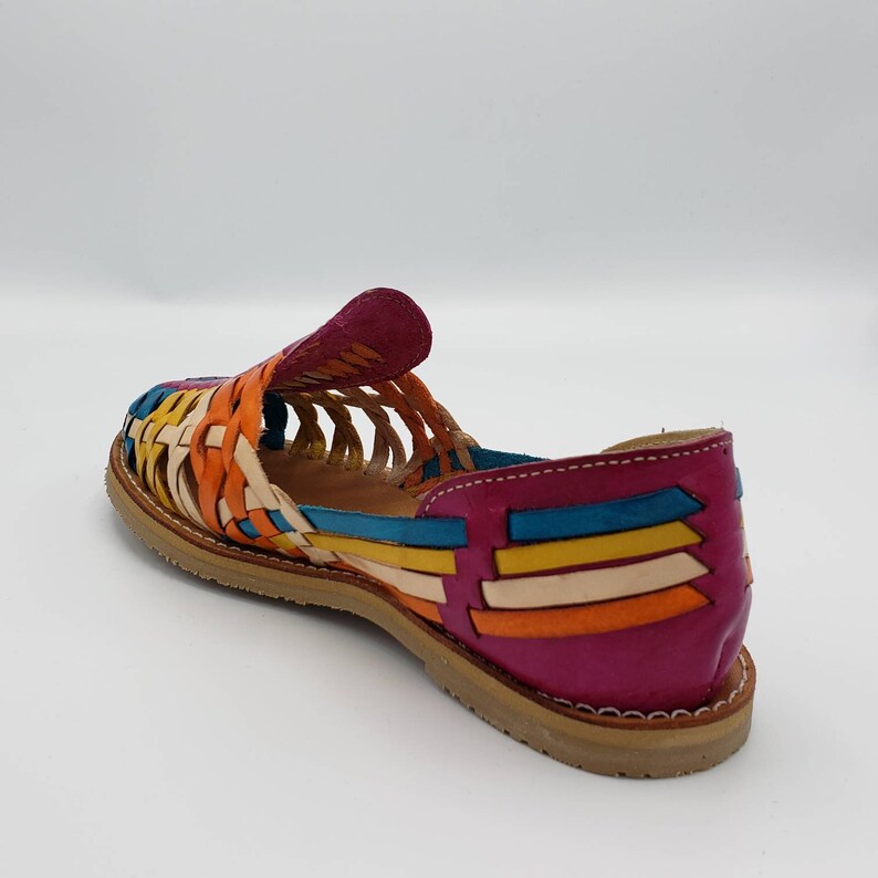 Women's Multicolor Leather Sandals. Mexican Huarache - Etsy