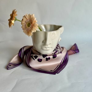 LavenderChocolate 65cm Silk Scarf, 100% Silk, luxury wear, silk twill square scarf, real silk, Silk bandana, Square scarf, hair head scarf