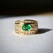 Birthstone Emerald Band, Birthstone Emerald Ring, Birthstone Emerald and Diamond Band, Oval Emerald Band, Emerald Anniversary Ring,