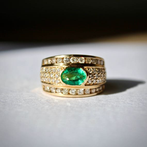 Birthstone Emerald Band, Birthstone Emerald Ring,