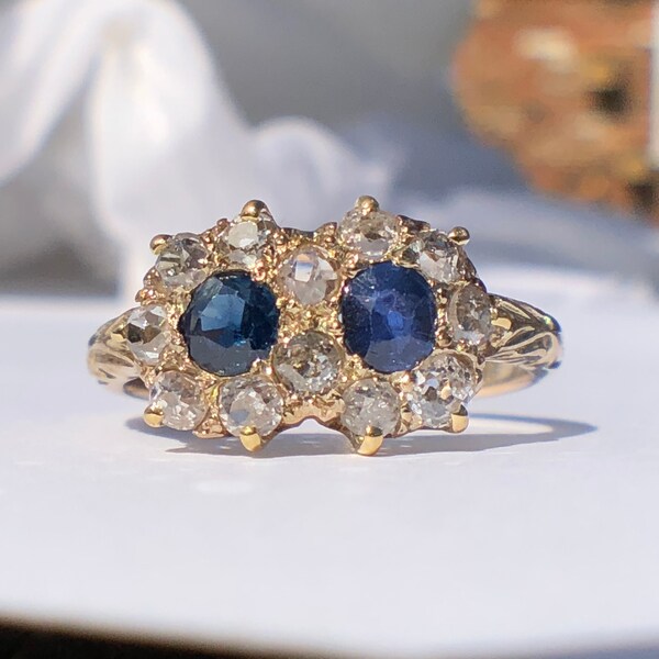 Sapphire and Diamond Antique Ring