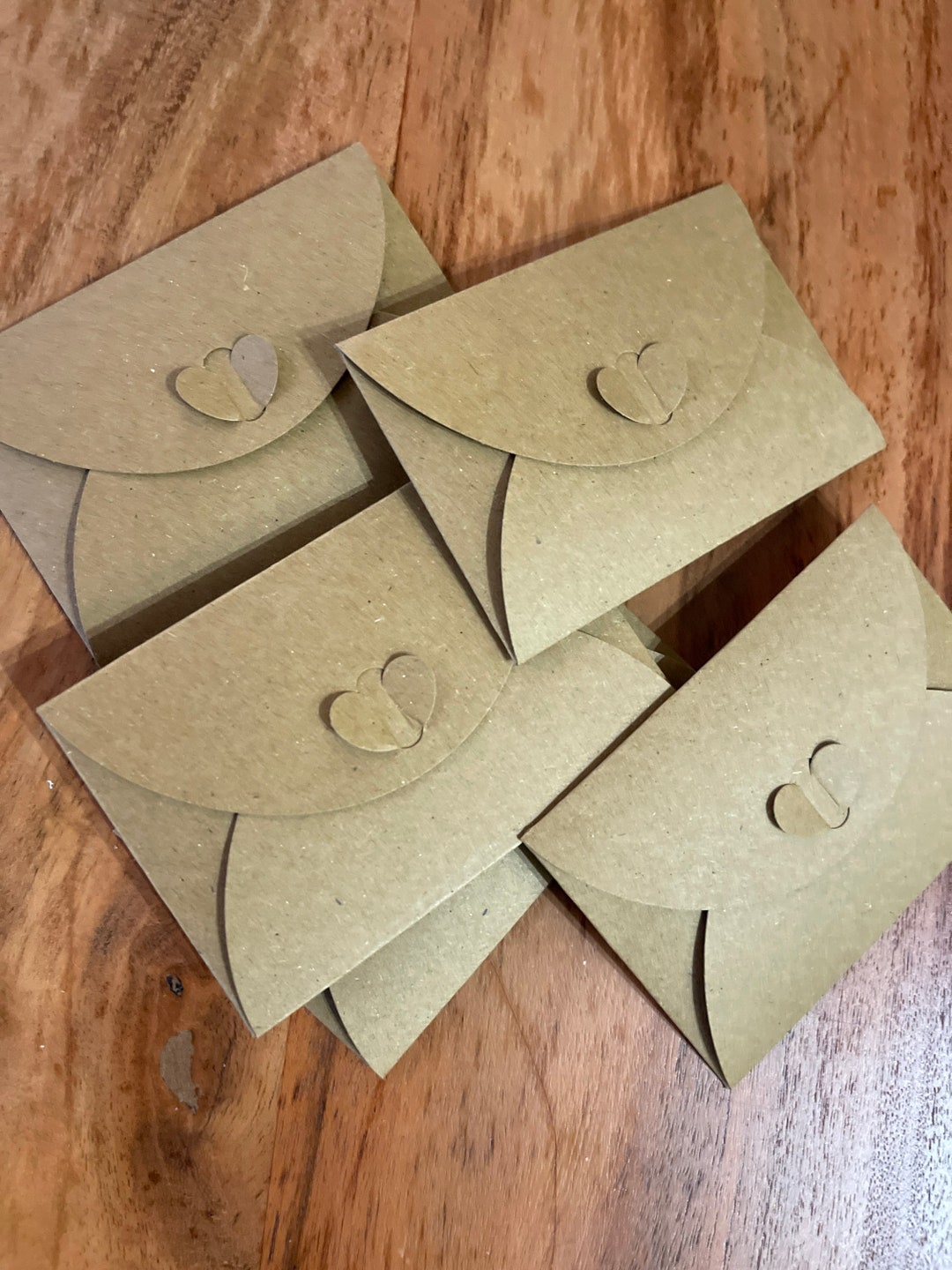 Mini Kraft Envelopes With Heart Closure Etsy