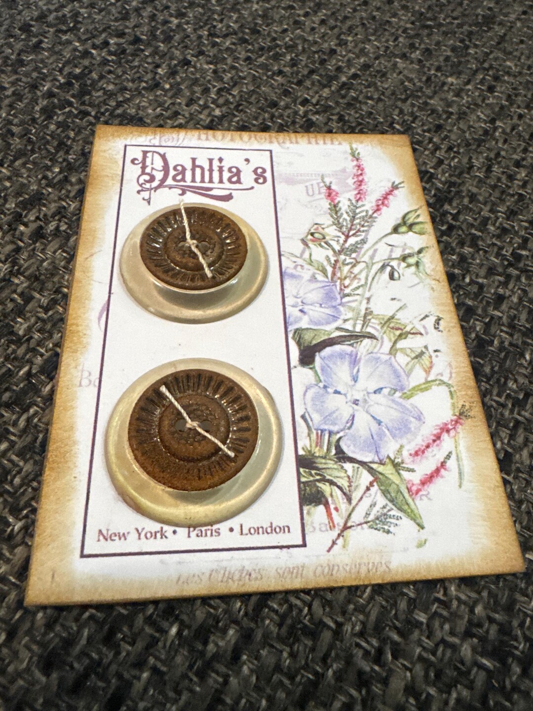 Vintage Style Printed Button Cards With Vintage Buttons. - Etsy