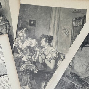 20 Vintage German Book Pages