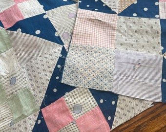 1 Vintage Quilt Top Piece for Slow Stitching, Journaling and Crafting