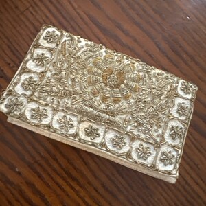 Cartera de embrague Art Déco vintage con cuentas de los años 80